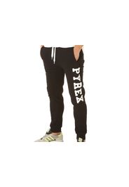 Pyrex Pantalone In Felpa Uomo Nero Stampa Bianca, Taglia S Uomo Colore Bianco|Nero