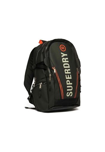 Superdry Tarp Rucksack Black/Pelican, Taglia Taglia Unica Unisex Colore Nero|Arancione