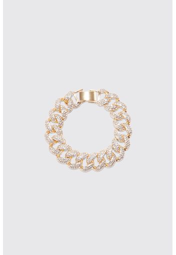 Iced Cuban Chunky Chain Bracelet, Metallics