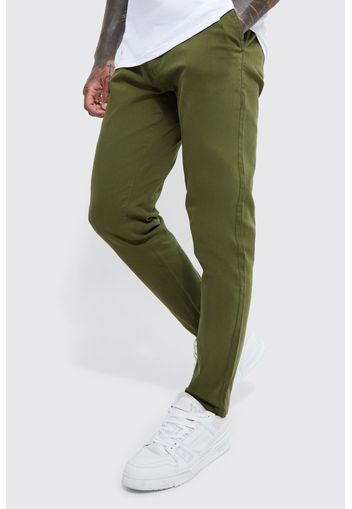 Fixed Waist Stretch Slim Waist Chino, Verde