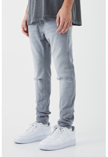 Jeans Skinny Fit con taglio sul ginocchio, Grigio