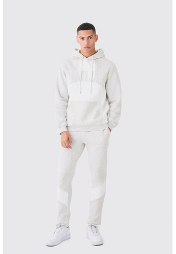 Ltd Applique Colour Block Hooded Tracksuit, Cream