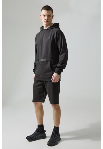 Tall Man Active Tech Hoodie And Shorts Set, Nero