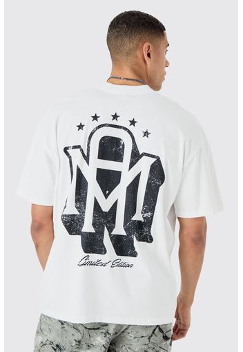 Oversized Man Graphic T-shirt, Bianco