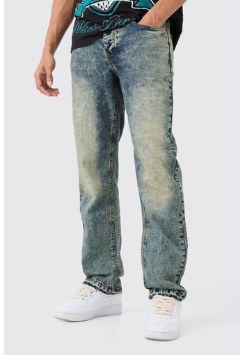 Relaxed Rigid Green Tinted Jean With Let Down Hem, Verde