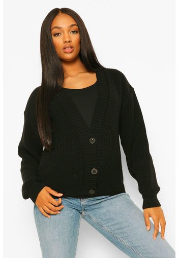 Maternity Button Front Cardigan, Nero