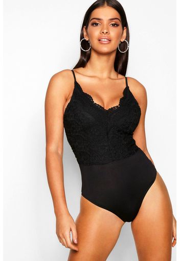 Body di pizzo premium, Nero