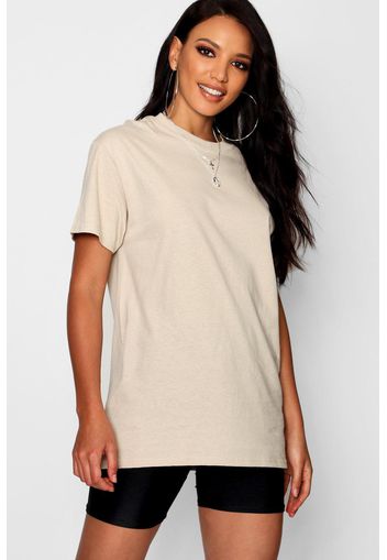 Basic Oversized Boyfriend T-shirt, Beige