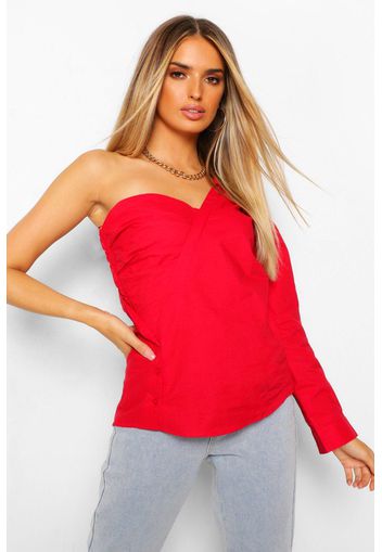 Asymetric One Shoulder Shirt, Pink