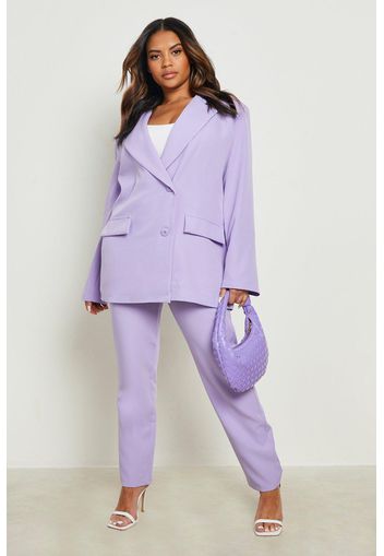 Plus Oversized Blazer & Skinny Trouser Suit, Purple