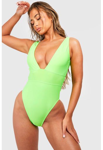 Essentials Plunge Swimsuit, Verde