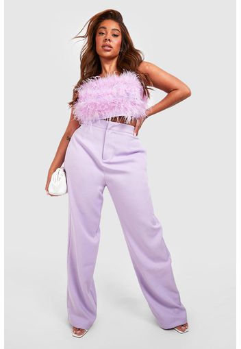 Plus Wide Leg Tailored Trouser, Purple