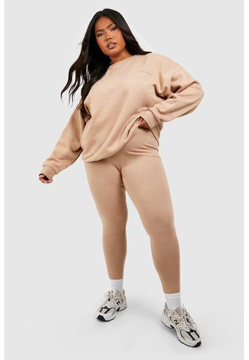 Set felpa Plus Size oversize & legging, Beige