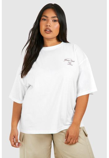 Plus Paris Pocket Print Oversized T-shirt, Bianco