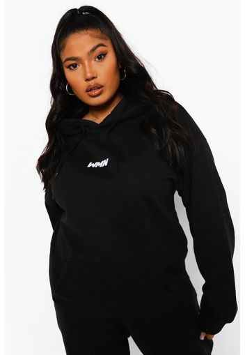 Plus Basic Women Hoodie, Nero