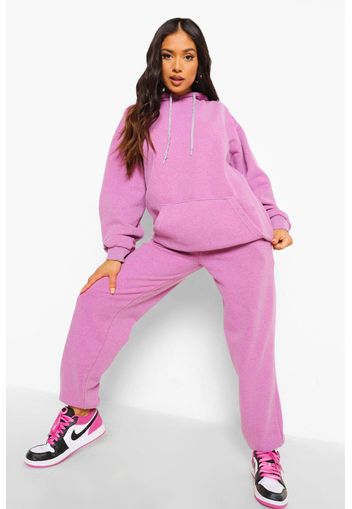 Petite Woman Overdyed Marl Tracksuit, Pink