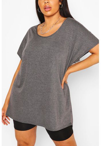 Plus t-shirt oversize, Grigio