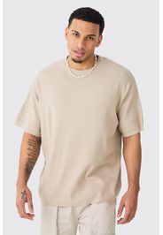 Oversized Knitted T-shirt, Beige