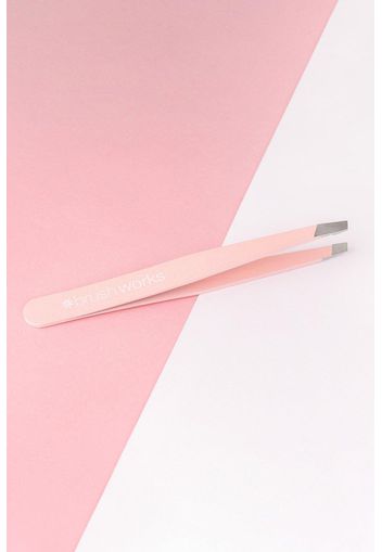 Brushworks Precision Slanted Tweezers, Pink