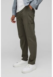 Straight Fit Technical Stretch Cargo Trousers, Verde