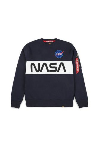 Nasa Inlay Crewneck, Replica Blue - Felpe