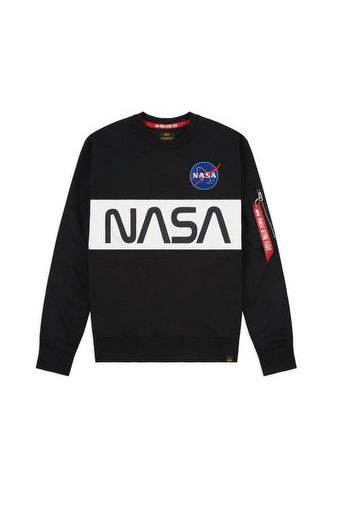 Nasa Inlay Crewneck, Black - Felpe