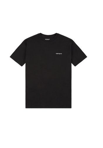 Script Embroidery T-shirt, Black/White - T-shirt