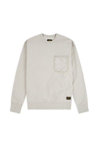 Military Mesh Pocket Crewneck, Pebble - Felpe