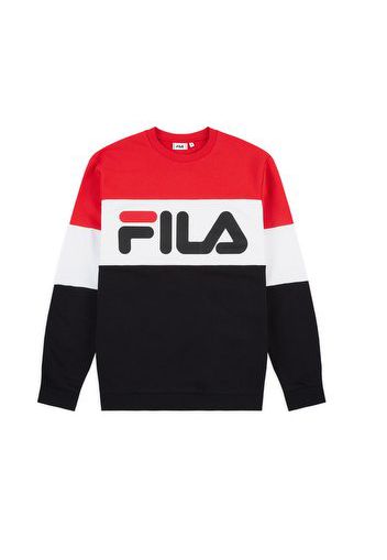 Straight Blocked Crewneck, True Red/Black/Bright White - Felpe