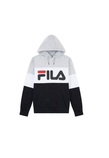 Night Blocked Hoodie, Light Grey Melange/Black/Bright White - Felpe