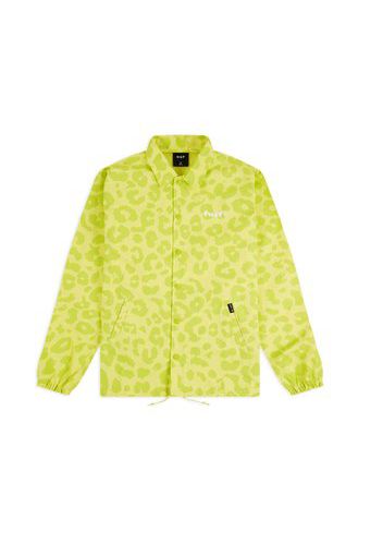 Neo Leopard Coach Jacket, Hot Lime - Giacche