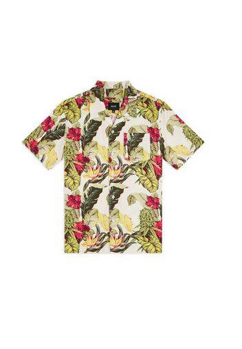 Paraiso Resort Woven SS Shirt, Natural - Camicie