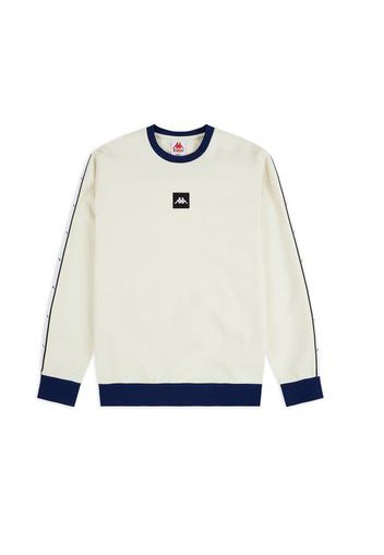 Authentic Jpn Colmin Crewneck, White Antique/Blue Md - Felpe