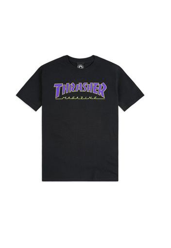 Outlined T-shirt, Black/Purple - T-shirt