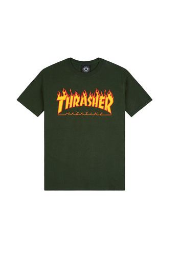 Flame Logo T-shirt, Forest Green - T-shirt