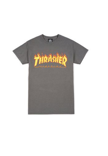 Flame Logo T-shirt, Charcoal Grey - T-shirt