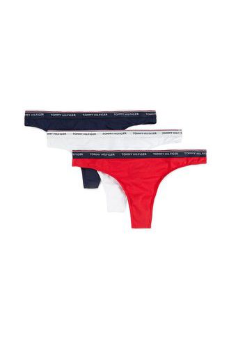 WMNS Essential Thong 3 Pack, Tango Red/White/Navy Blazer - Accessori