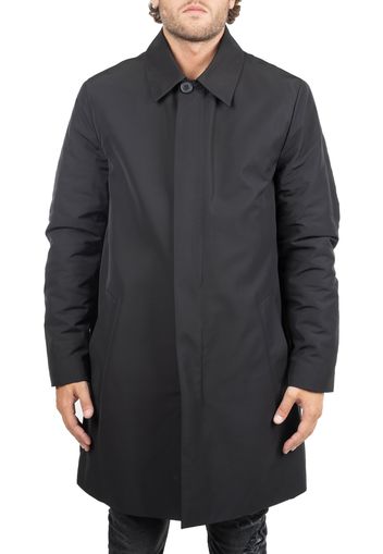 Cappotto Nero Mac Coat In Nylon Imbottito