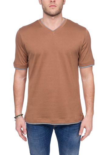 T-Shirt Marrone In Cotone Platinum