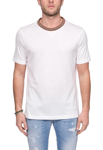 T-Shirt Bianco In Cotone Platinum