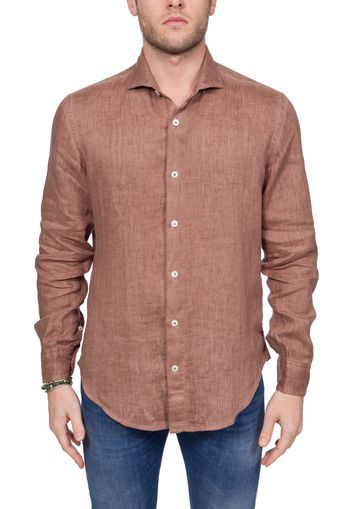 Camicia Beige Classica In Cotone