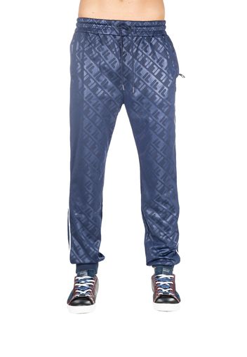 Pantalone Tuta Blu Con Logo All Over