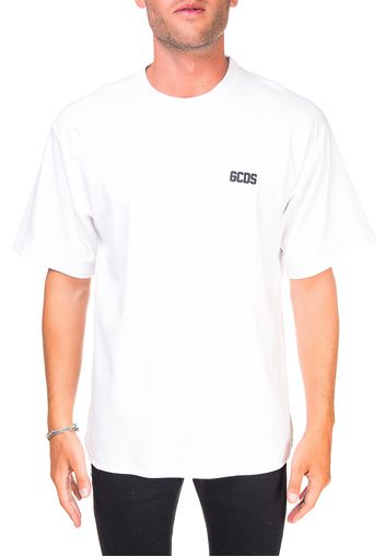 T-Shirt Bianco In Cotone Con Applicazione Logo Frontale