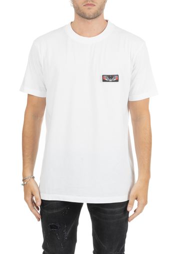 T-Shirt Bianco Con Logo Frontale A Strappo