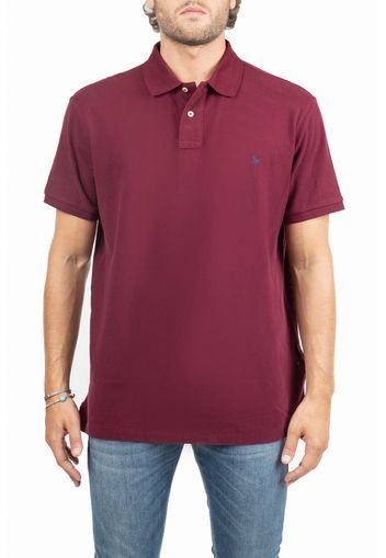 Polo Bordeaux Con Ricamo Logo Frontale