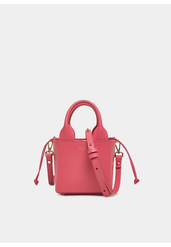 Cubo Bag Leather Fuxia