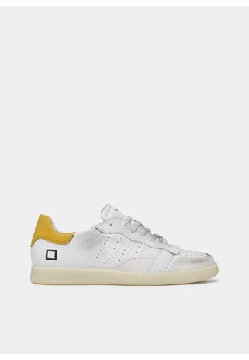 Sporty Low Leather White-Yellow