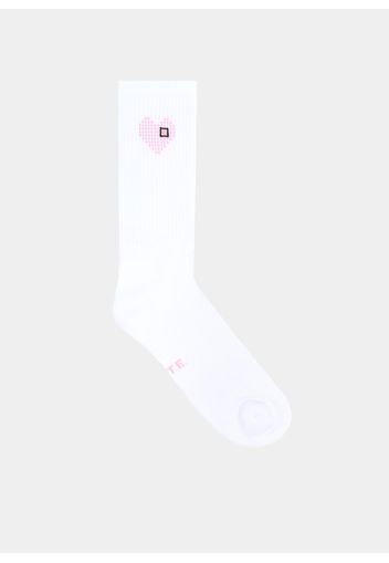 Socks Beat White-Pink