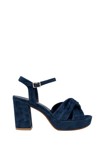 Sandalo con tacco navy donna