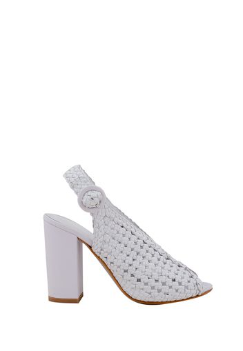 Sandalo mules intrecciato bianco donna